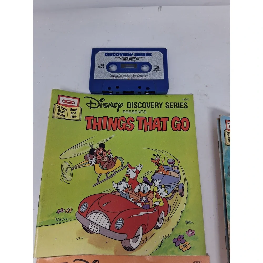 Vintage Disney Read-Along Book and Cassette Lot Peter Pan Fox and Hound 80s. S